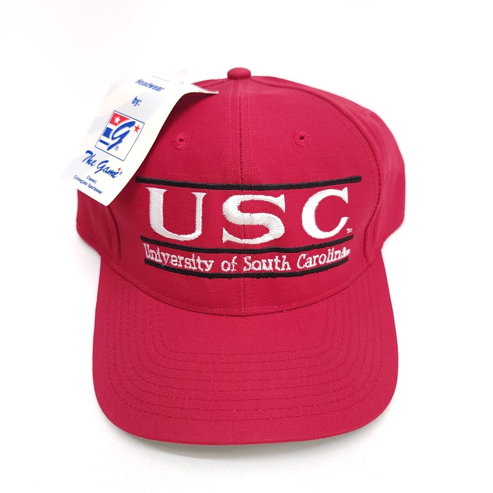 Vintage The Game South Carolina Gamecocks USC Snapback Hat Red 1995 Deadstock